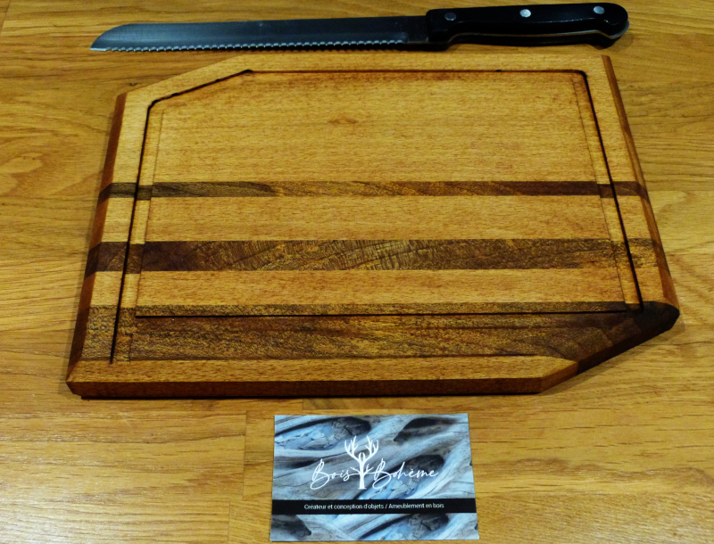 PLANCHE A DECOUPER HETRE BIS2 planche à découper de cuisine en bois de hetre et noyer