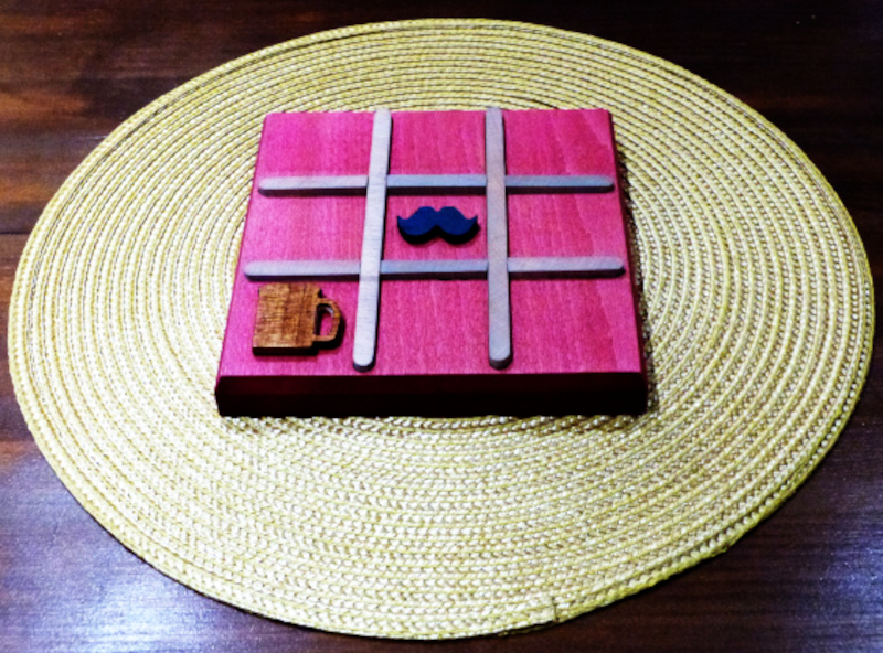 jeu de morpion en hêtre coloris rose Pink jeu de morpion en hêtre coloris rose Pink