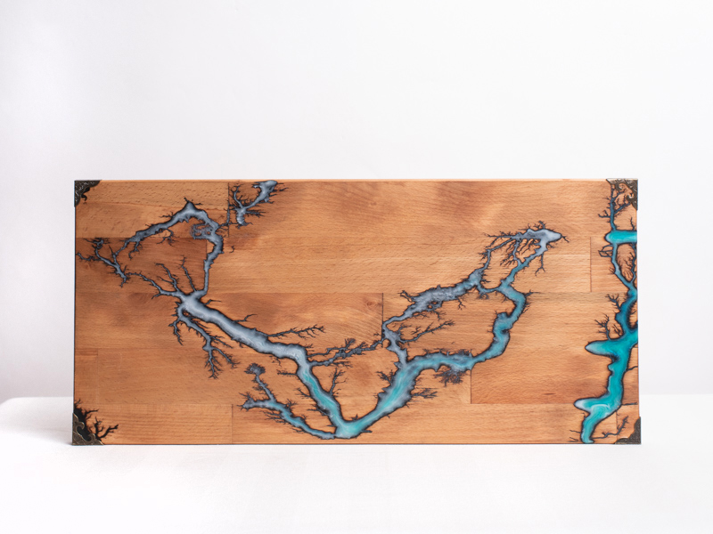 Cadre mural en bois tableau resine art Cadre mural en bois tableau resine art