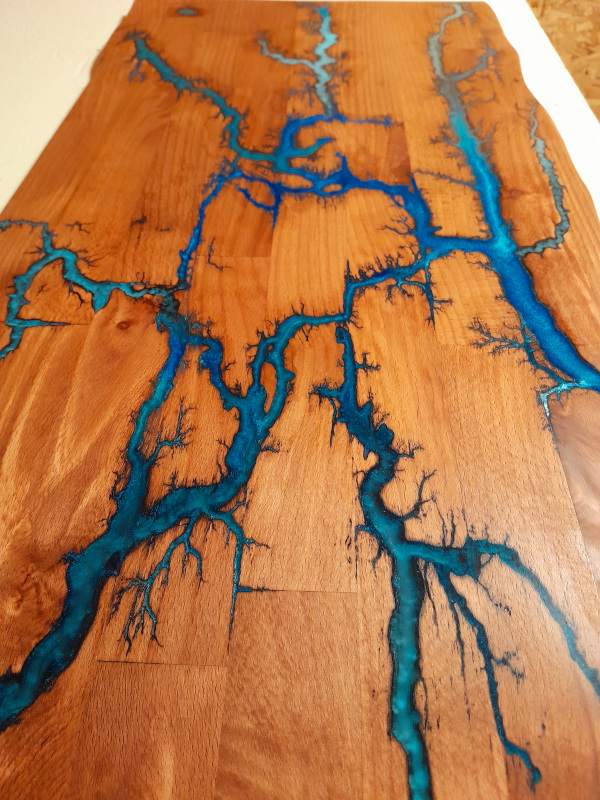 Cadre mural en bois tableau resine art