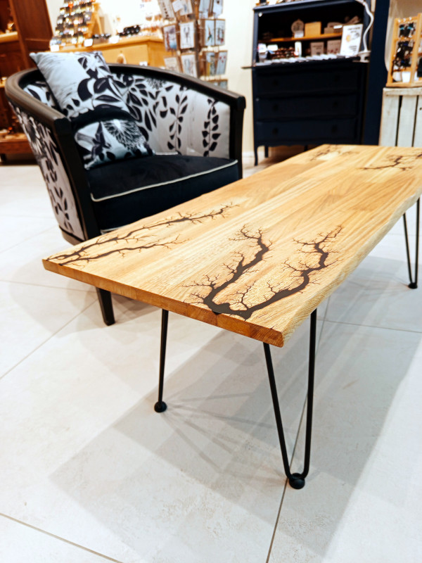 table basse fractales noir