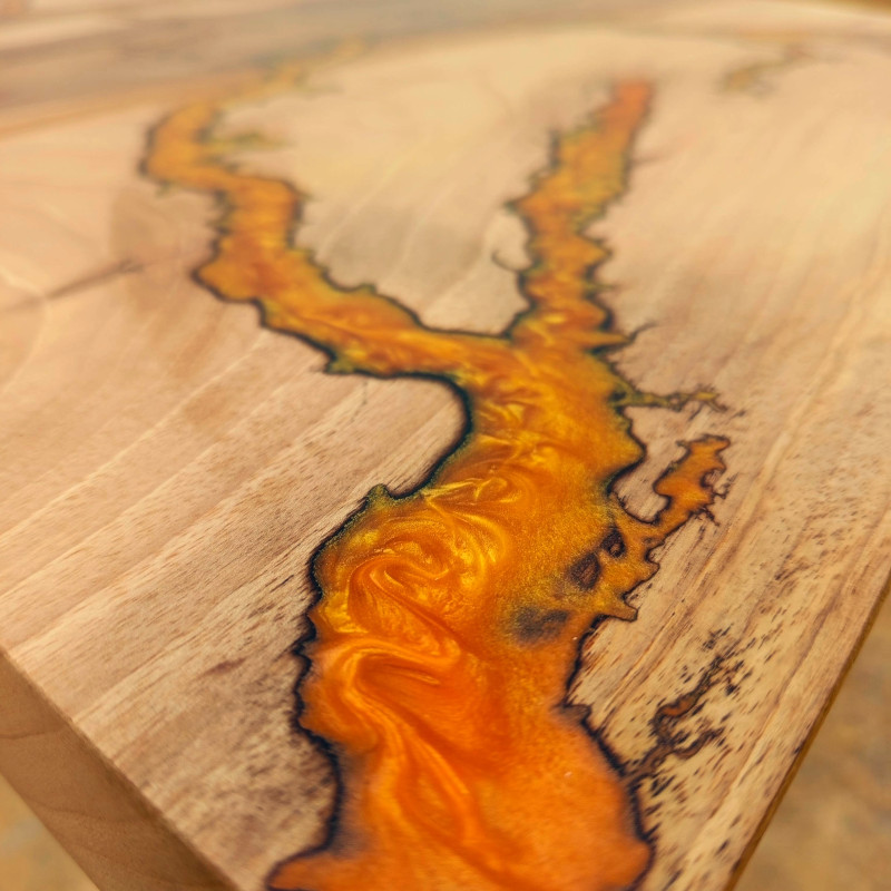 Mange Debout en Noyer et résine Or (11) Mange Debout en Noyer et résine Or