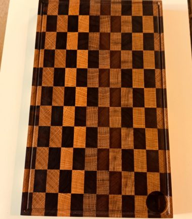 Billot Bohème – Damier en Chêne & Ipé, réalisé en bois debout