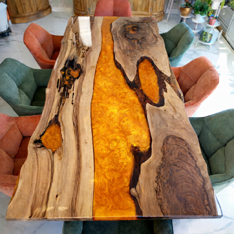 Table a manger bois et resine Table a manger bois et resine