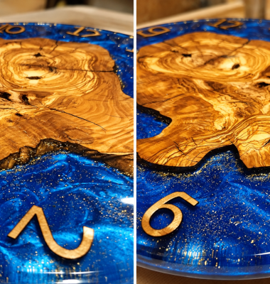 horloge murale bleu