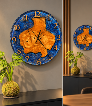 horloge murale bleu